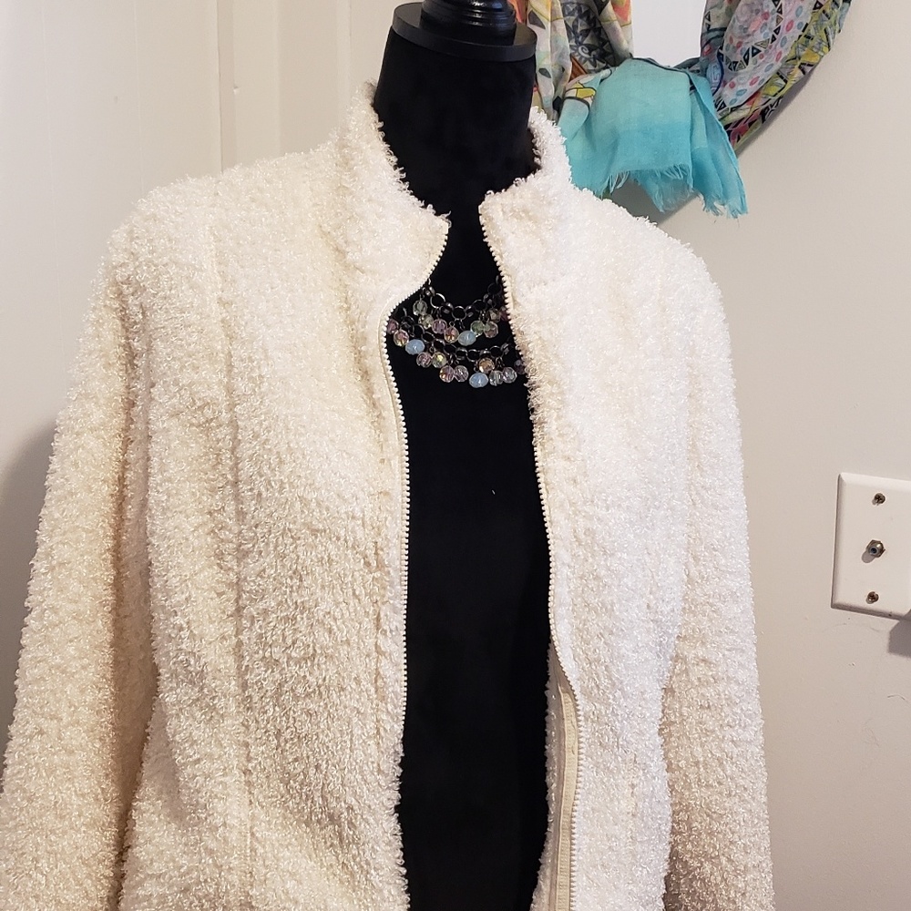 JJill zipper sweater (jacket) in off-white